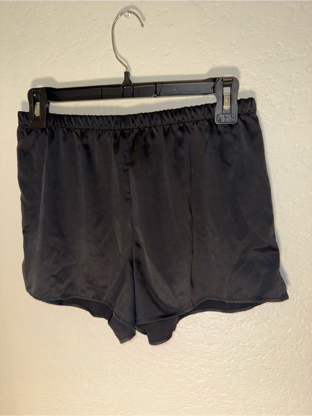 stars above Black Satin-Look Elastic Waist Athletic Shorts